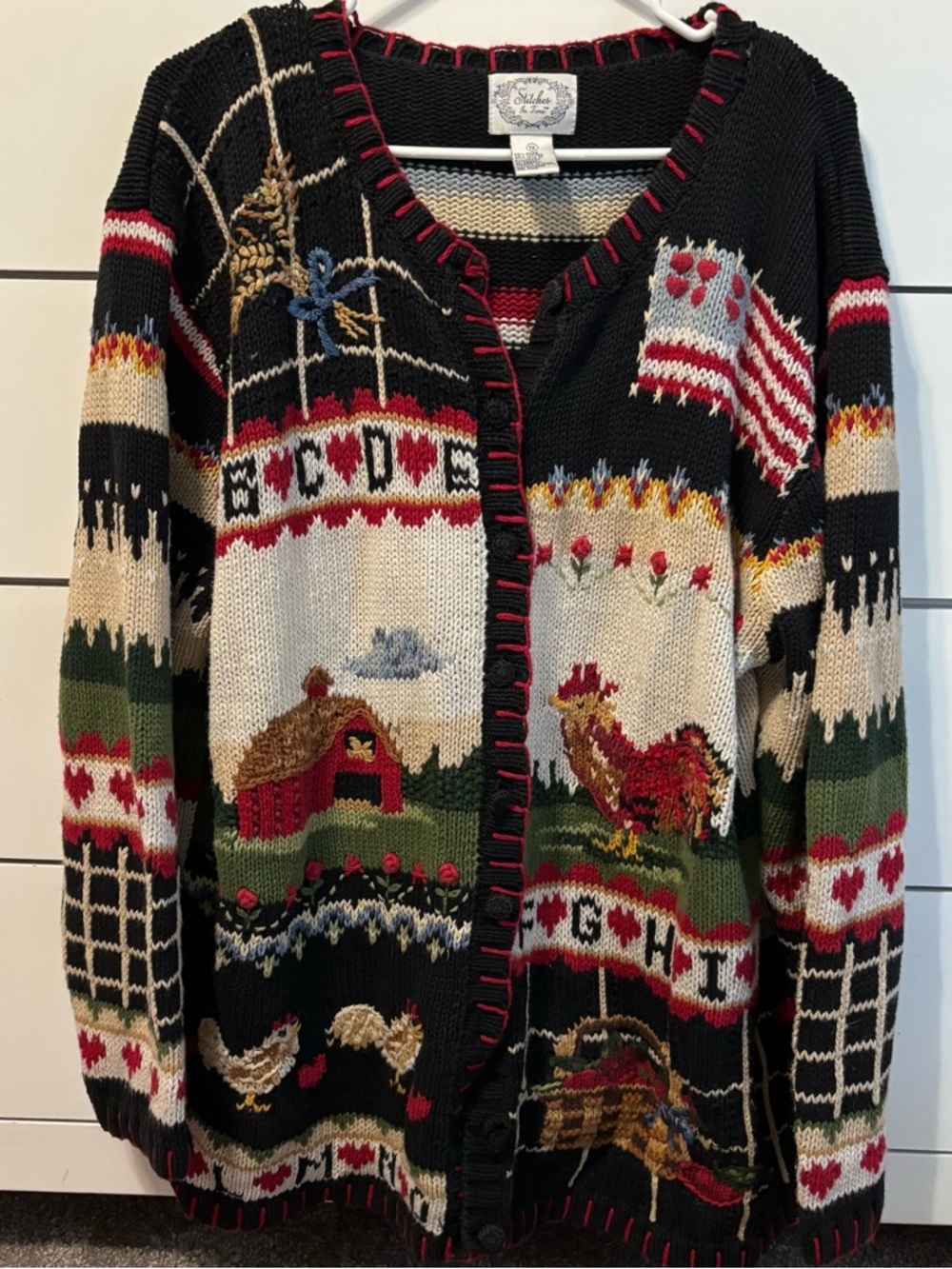 Vintage Farmhouse Knit Cardigan Sweater - Picture 2 of 6